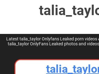 talia taylor onlyfans|Talia Taylor (@taliatayylor) • Instagram photos and videos.